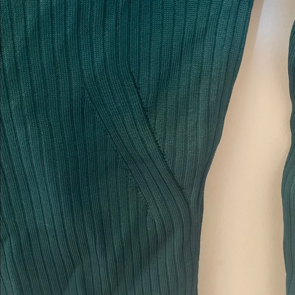 Abercrombie & Fitch Green Fitted Ribbed Long Sleeve Blouse - Picture 3 of 4